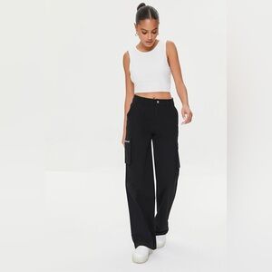 Forever21 Black Twill Cargo Pants